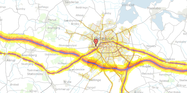 Trafikstøjkort på Borchsvej 5, 5200 Odense V