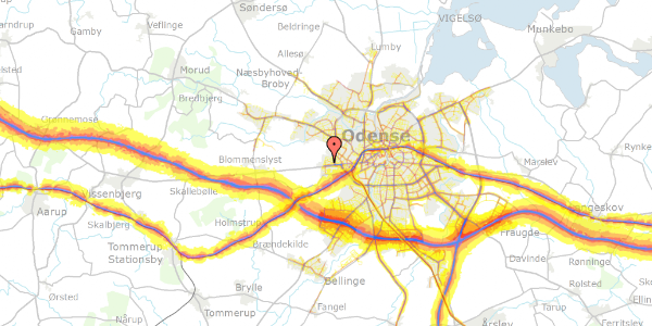 Trafikstøjkort på Brammingevej 24, st. 3, 5200 Odense V