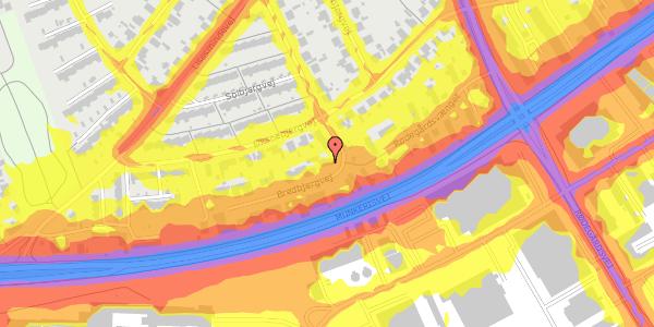 Trafikstøjkort på Bredbjergvej 33, 5230 Odense M