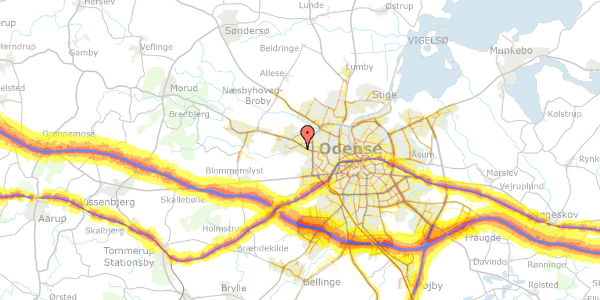 Trafikstøjkort på Breidavej 3, 5210 Odense NV