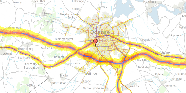 Trafikstøjkort på Broløkkevej 16, 5250 Odense SV