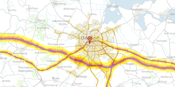 Trafikstøjkort på Brummers Plads 20, 3. c, 5000 Odense C