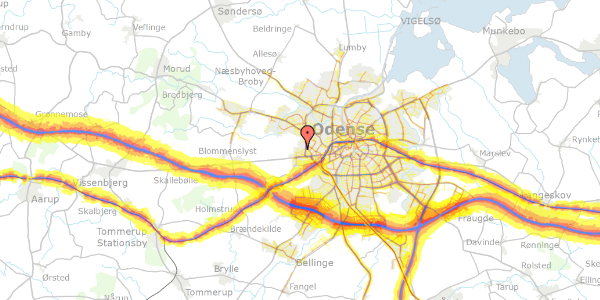 Trafikstøjkort på Brørupvænget 43, 5200 Odense V