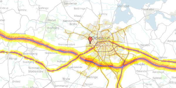 Trafikstøjkort på Brørupvænget 51, 5200 Odense V