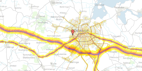 Trafikstøjkort på Brørupvænget 53, 5200 Odense V