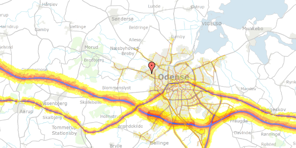 Trafikstøjkort på Bytoften 63, 5210 Odense NV