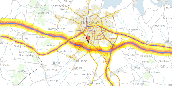 Trafikstøjkort på Bøgedals Allé 53, 5250 Odense SV