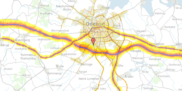 Trafikstøjkort på Bøgedals Allé 65, 5250 Odense SV