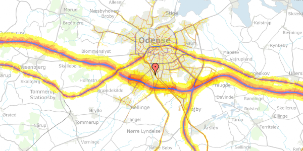 Trafikstøjkort på Bøgedalvænget 22, 5250 Odense SV