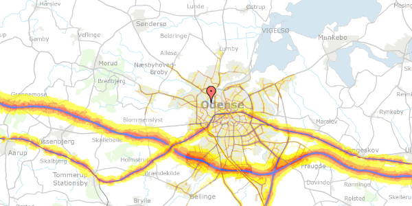 Trafikstøjkort på Bøgeløkken 26, 5210 Odense NV