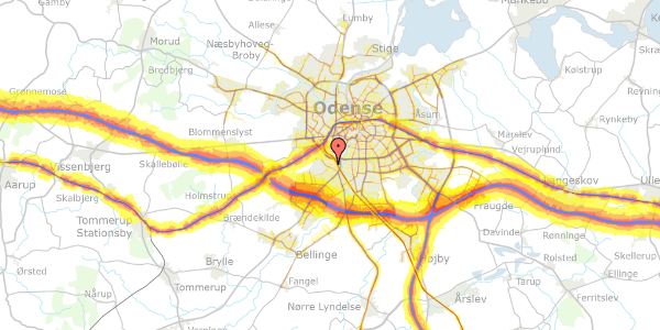 Trafikstøjkort på Carl Baggers Allé 36, 5250 Odense SV