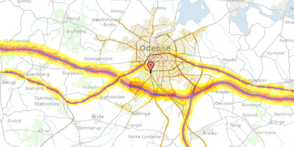 Trafikstøjkort på Carl Baggers Allé 38, 5250 Odense SV