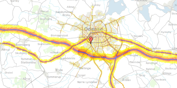 Trafikstøjkort på Carl Baggers Allé 77, 5250 Odense SV