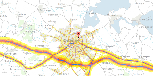 Trafikstøjkort på Carl Lunds Vej 27, 5000 Odense C