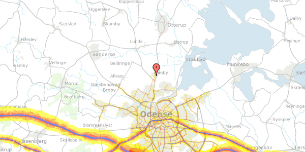 Trafikstøjkort på Cecilievej 5, 5270 Odense N