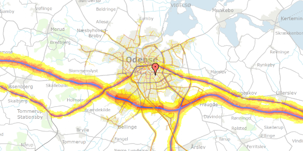 Trafikstøjkort på Colbjørnsensvej 5, 1. , 5000 Odense C