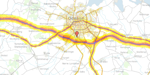 Trafikstøjkort på Dalumvej 105, st. , 5250 Odense SV