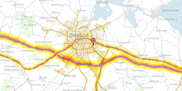 Trafikstøjkort på Dankvart Dreyers Vej 30, 5230 Odense M