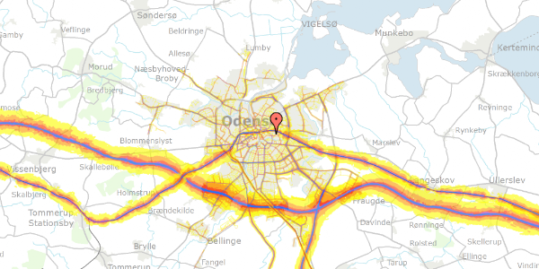 Trafikstøjkort på Danmarksgade 119, 5000 Odense C