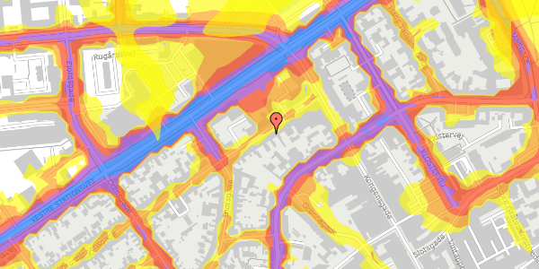 Trafikstøjkort på Dronningensgade 2E, st. th, 5000 Odense C