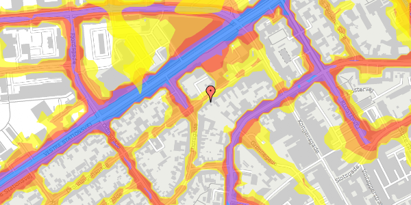 Trafikstøjkort på Dronningensgade 8A, st. , 5000 Odense C