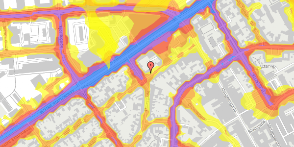 Trafikstøjkort på Dronningensgade 9, st. th, 5000 Odense C