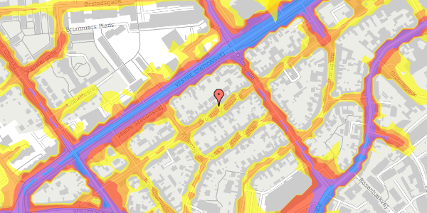 Trafikstøjkort på Dronningensgade 53, st. , 5000 Odense C