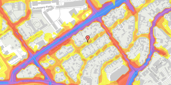 Trafikstøjkort på Dronningensgade 59, kl. , 5000 Odense C