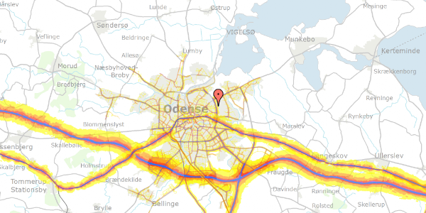 Trafikstøjkort på Døckerslundsvej 169, 5000 Odense C