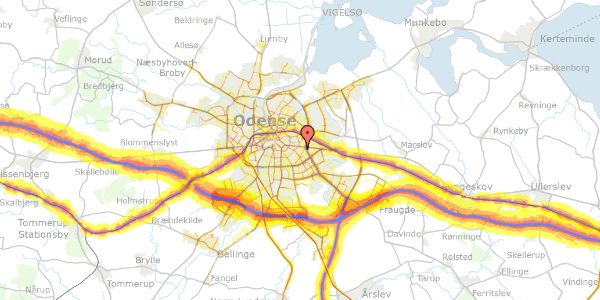 Trafikstøjkort på Eckersbergsvej 27, 5230 Odense M