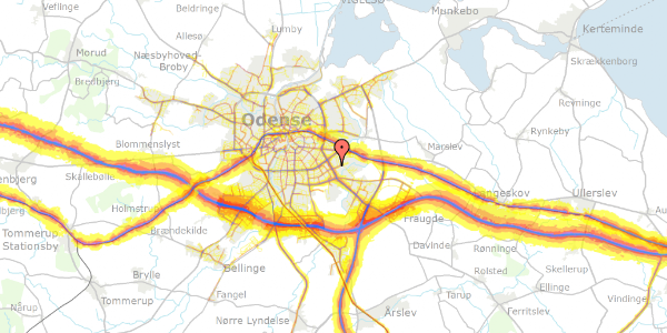 Trafikstøjkort på Edvard Weies Vænge 21, 5220 Odense SØ