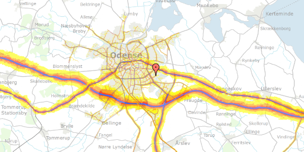 Trafikstøjkort på Edvard Weies Vænge 22, 5220 Odense SØ