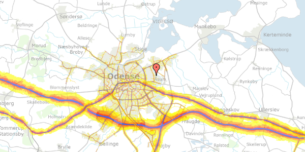 Trafikstøjkort på Egeparken 98, 5240 Odense NØ