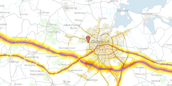 Trafikstøjkort på Egilsvej 144, 5210 Odense NV