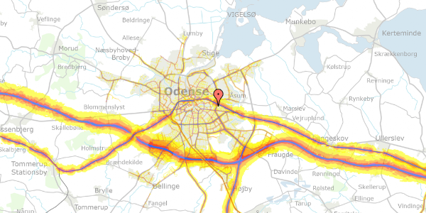 Trafikstøjkort på Ejby Kirkevej 6, 5220 Odense SØ