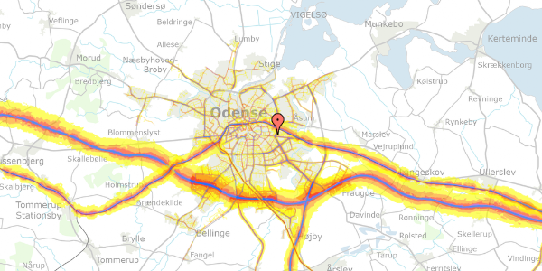 Trafikstøjkort på Ejby Møllevej 50, 5220 Odense SØ