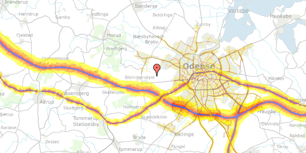 Trafikstøjkort på Ejlstrupvej 80, 5200 Odense V