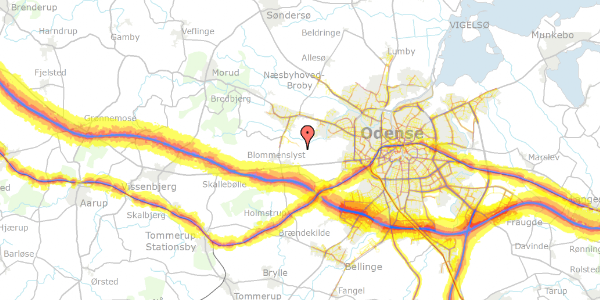 Trafikstøjkort på Ejlstrupvej 100, 5200 Odense V