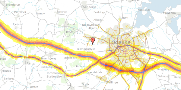 Trafikstøjkort på Ejlstrupvej 179, 5200 Odense V