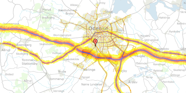 Trafikstøjkort på Elisabeths Allé 10, 5250 Odense SV