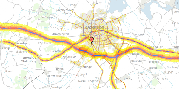 Trafikstøjkort på Elisabeths Allé 19, 5250 Odense SV