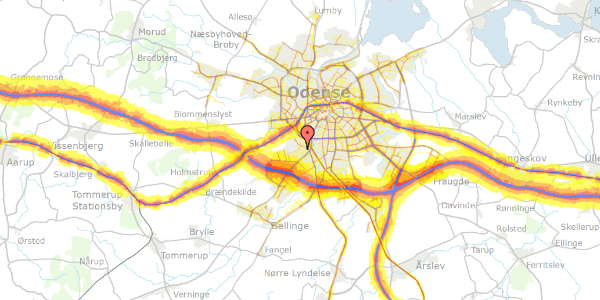 Trafikstøjkort på Elisabeths Allé 24, 5250 Odense SV