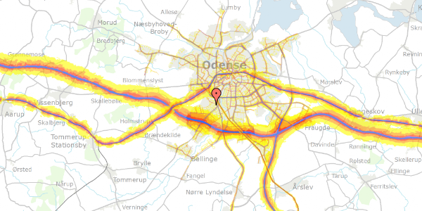 Trafikstøjkort på Elisabeths Allé 26, 5250 Odense SV