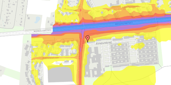 Trafikstøjkort på Elmelundsvej 4, st. 2312, 5200 Odense V