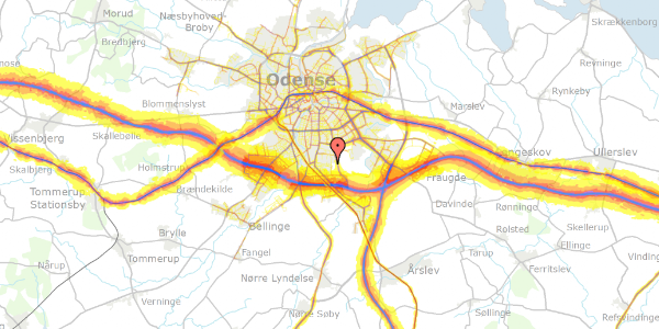 Trafikstøjkort på Enebærvej 92, 5260 Odense S