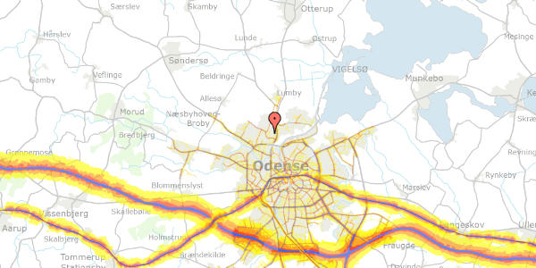 Trafikstøjkort på Enrumvej 7, 5270 Odense N