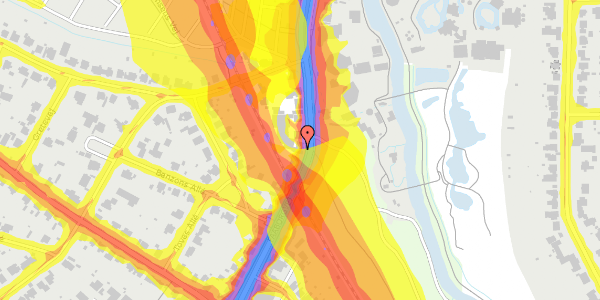 Trafikstøjkort på Faaborgvej 9, 1. th, 5250 Odense SV