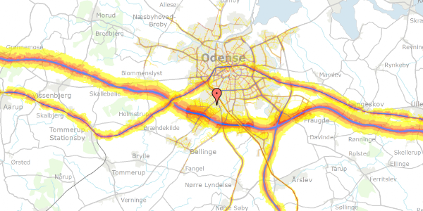 Trafikstøjkort på Faaborgvej 90C, 5250 Odense SV