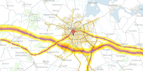 Trafikstøjkort på Falen 57D, 5000 Odense C