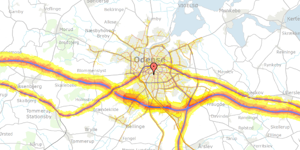 Trafikstøjkort på Filosofgangen 82, 5000 Odense C